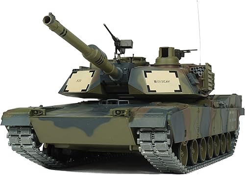 Heng Long Edición Modificada 116 2.4ghz tanque de control remoto M1A2 Abrams de EE. UU. en color camuflaje (torreta giratoria de 360 grados) (caja