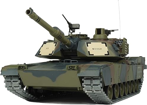 Heng Long Modified Edition 1/16 2.4ghz Remote Control US M1A2 Abrams Tank Camouflage Color360-Degree Rotating TurretSteel Gear Gearbox3800mah BatteryMetal Tracks &Sprocket Wheel & Idle Wheel