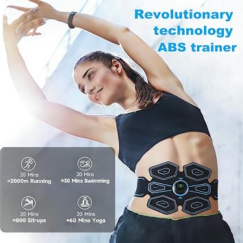 EMS Abdominal Muscle Trainer, ABS Trainer Muscle Stimulator, 8 Modes & 18 Intensities For Abdominal/Arm/Leg/Hip Training, EMS Muscle Stimulator, Electric Abdominal Muscle Toner