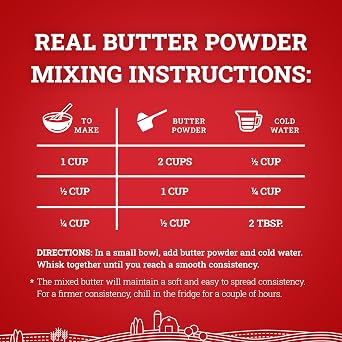 Hoosier Hill Farm Real Butter Powder, 25LB Bulk (Pack of 1) | Food Service Size; Real butter powder for baking, sauces, and camping meals. Reconstitutes with water. Shelf-stable