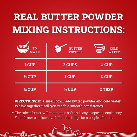 Hoosier Hill Farm Real Butter Powder, 25LB Bulk (Pack of 1) | Food Service Size; Real butter powder for baking, sauces, and camping meals. Reconstitutes with water. Shelf-stable