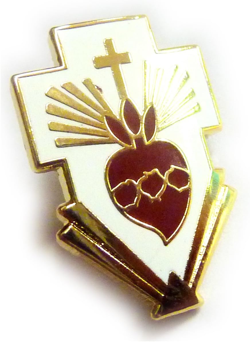 Sacred Heart of Jesus Christ Cross Catholic Christian Hat Jacket Tie Tack Lapel Pin