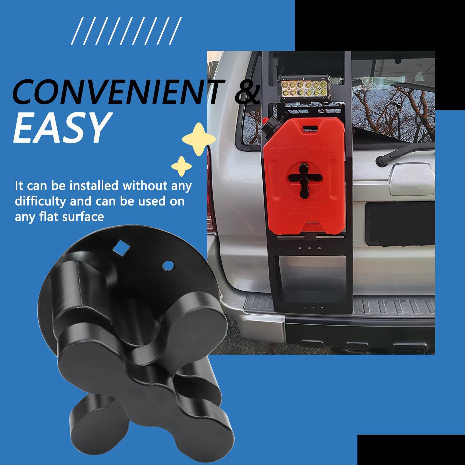 Gasoline Pack Mount Lock Fit for RX-PM, Compatible with Gas Can & Fuel & Water Pack - Double Locking Mount