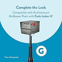 Vista 5 de Architectural Mailboxes Oasis® Eclipse™ Buzón Seguro con Cerradura Aprobado por USPS, Resistente, Anti-Robo de Acero Montado en Poste para Exterior