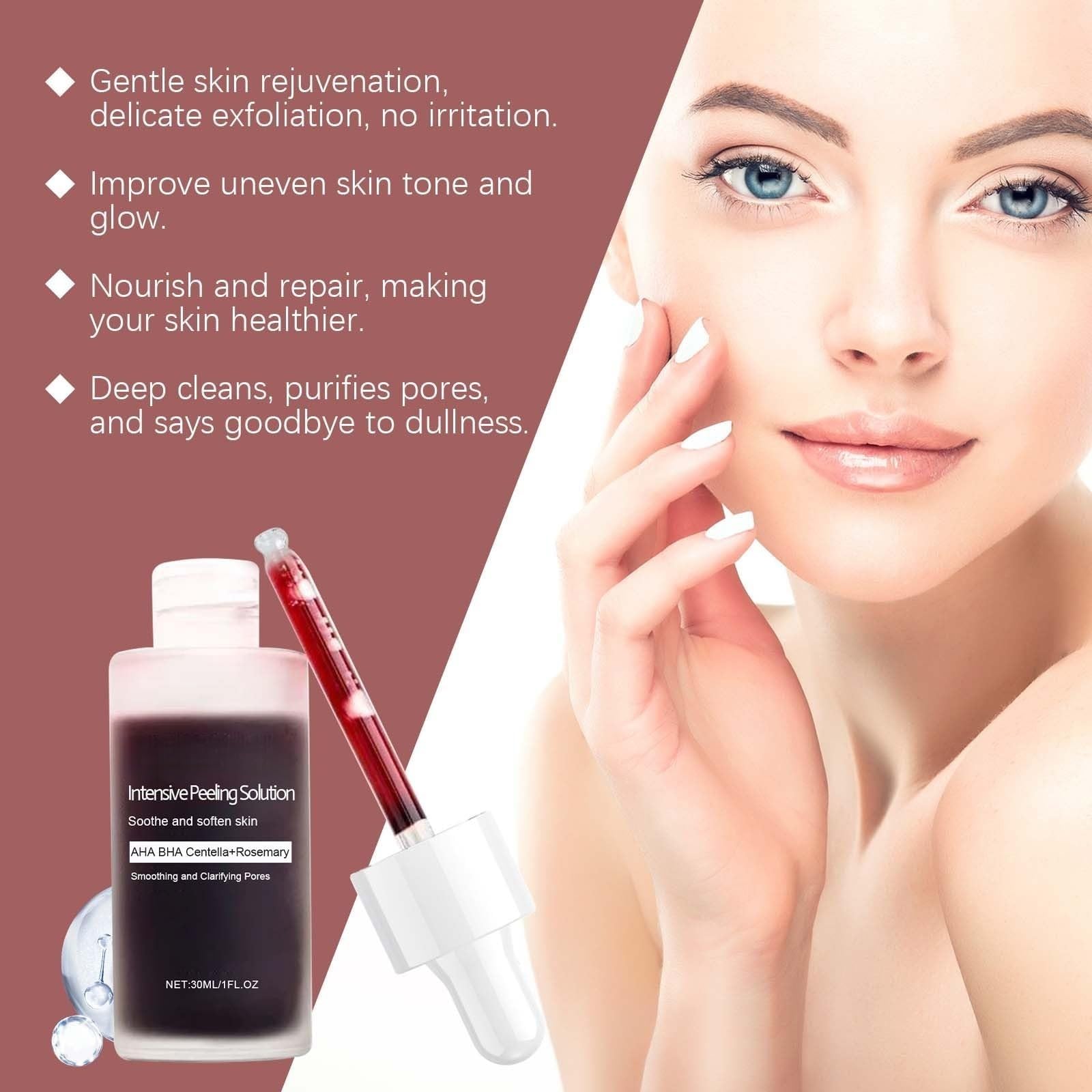 30% AHA 2% BHA Esfoliazione Serum, Brightens Smooths Skin | Multi-Acid Exfoliating Serum, Smooths Brightens, Minimizes Pores & Hydrates