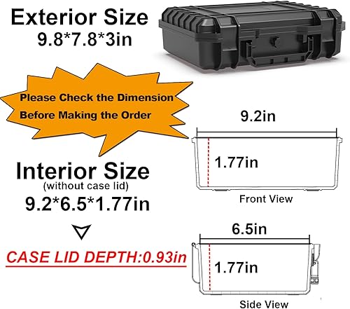 Miniatura 2 de Ant Mag Funda rígida impermeable con espuma Pick & Pluck - Interior de 9.2 x 6.5 x 2.7 pulgadas - Caja protectora de almacenamiento de viaje para