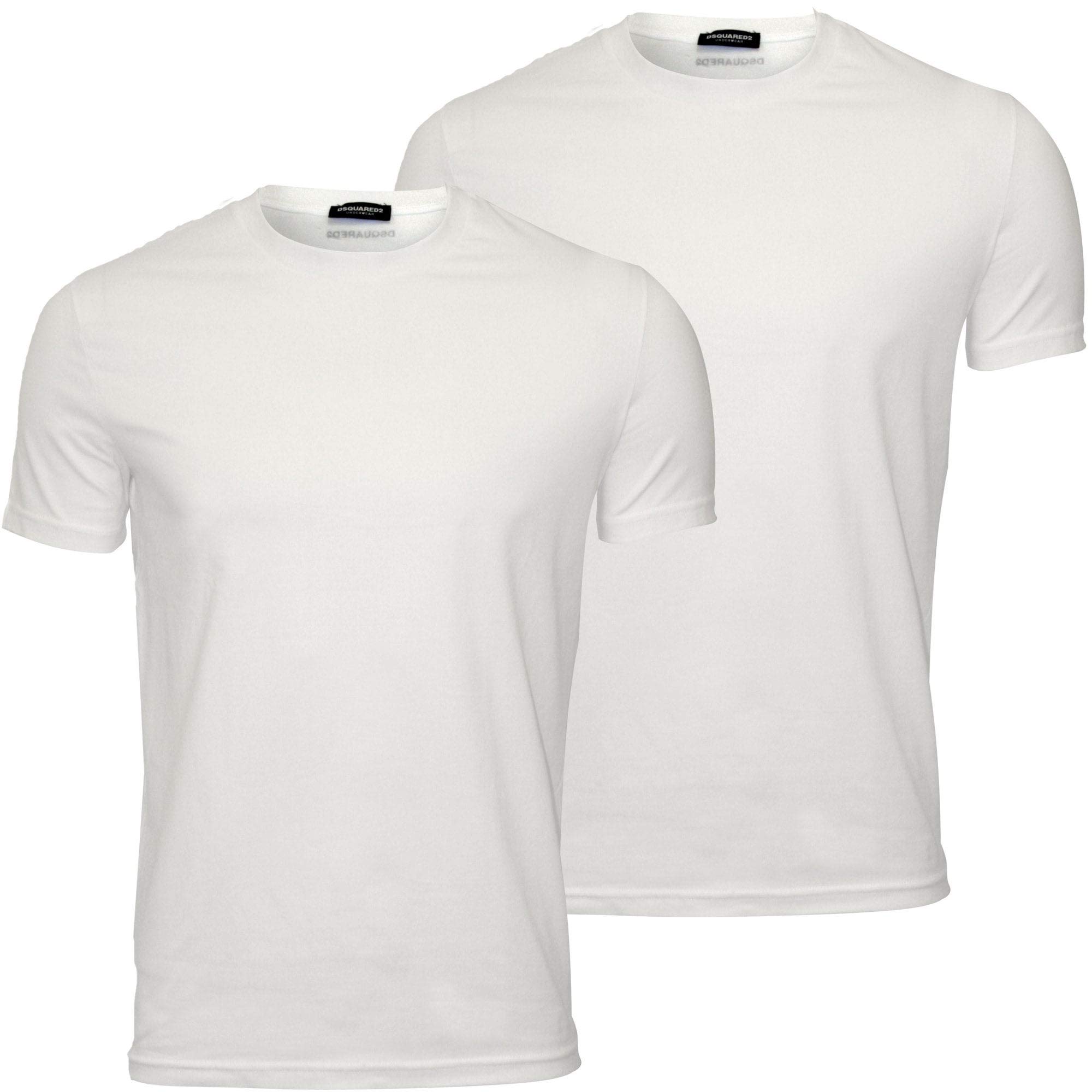 DSquaredDSquared2 2-Pack Jersey Cotton Stretch Crew-Neck Men's T-Shirts, White