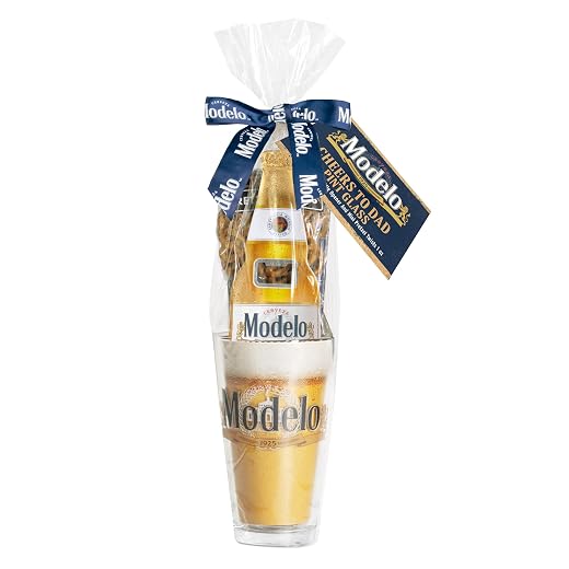 Cerveza Modelo Beer Pint Glass 3 pc Gift set with Bottle Opener and Pretzels