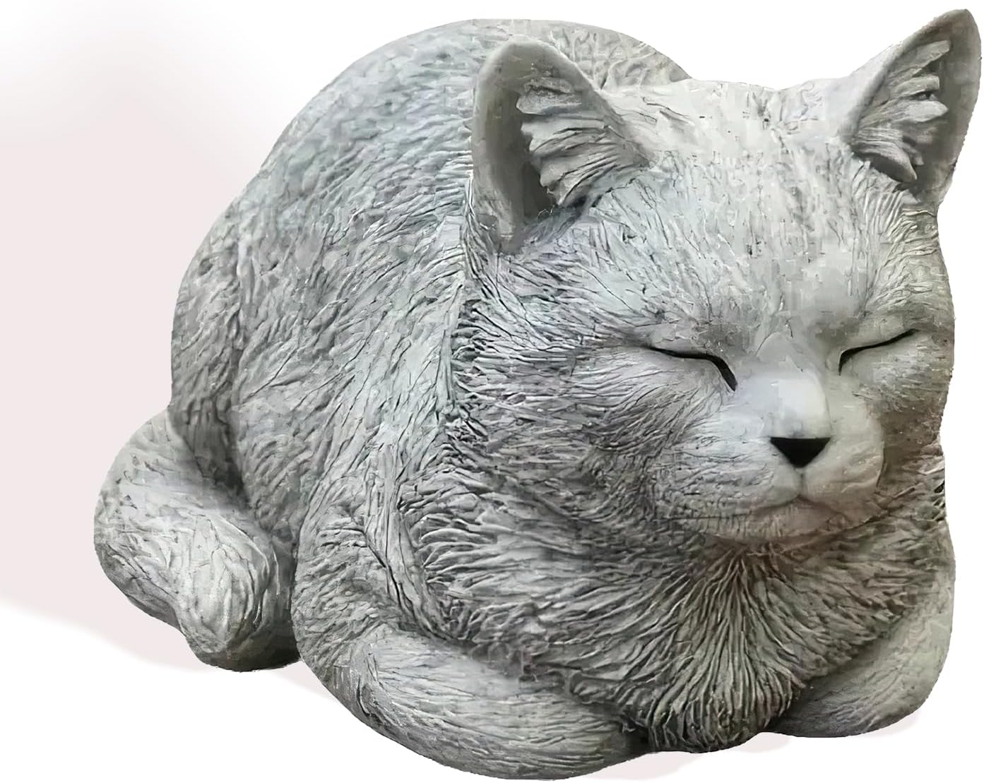 6 Inch Cat Garden Statues - Outdoor Decor for Patio Yard Art, Sleeping Cat Gifts for Women - Durable Grey Resin