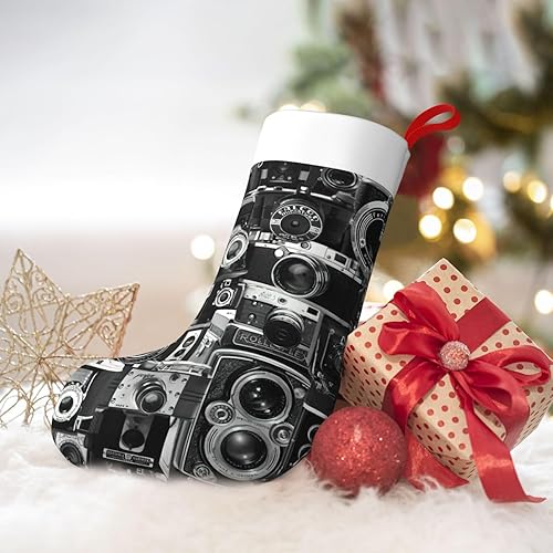 Miniatura 6 de Retro Cool Camera Collection Print Christmas Stocking, 18 Inch Hanging Stockings For Fireplace, Family Holiday Xmas Party Decor