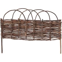 5 Pack Natural Wicker Edging Garden Fence Decorative Garden Fences Landscape Border Animal Barrier Fencing for Flower Bed Color Natural Color A, Size 60cm/24 inch