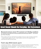 Vista 4 de Sistema de sonido envolvente virtual 5.1.2 de madera, 4 altavoces envolventes con cable, potencia máxima de 400 W, barras de sonido para Smart TV