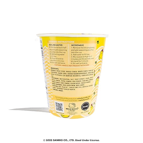 Vista 22 de Hello Kitty - Taza de fideos Ramen instantáneos, paquete de 6 unidades, sabor picante vegano Mezcla de sopa de ramen premium apta para microondas