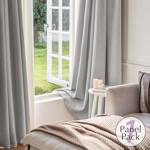 Miniatura 9 de jinchan - Cortina 100% opaca de 90 pulgadas de largo, de lino sintético, con aislamiento térmico y ojales en la parte superior, para sala de estar y