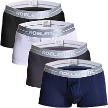 Ouruikia Mens Boxer Briefs Separate Pouch Modal Breathable Boxer Briefs Underwear with Functional Dual Fly