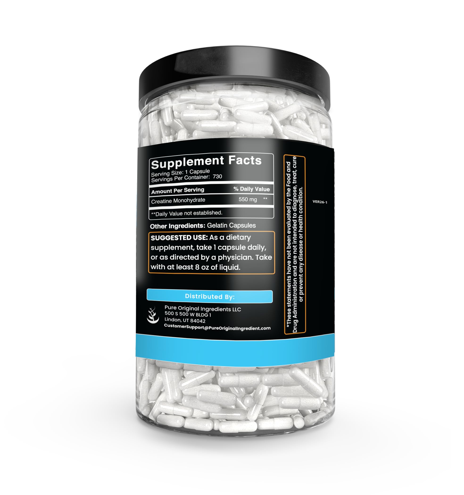 PURE ORIGINAL INGREDIENTS, Creatine Monohydrate, 730 Capsules — Amazon image 2