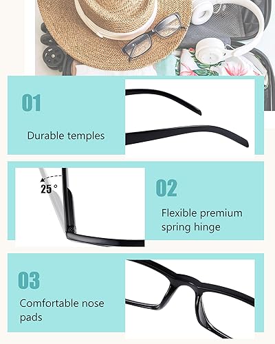 Miniatura 3 de Yexiya Paquete de 24 lentes de lectura a granel ajustables tradicionales con bisagra de resorte para hombres y mujeres