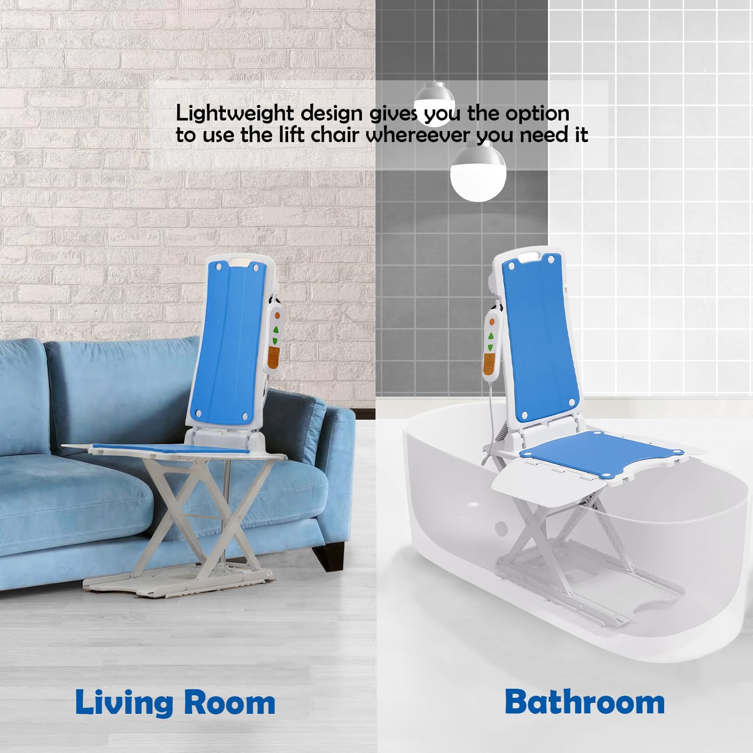 Amazon | Wellexa 電動リフトチェア 床と浴室用 ポータブル IP68防水