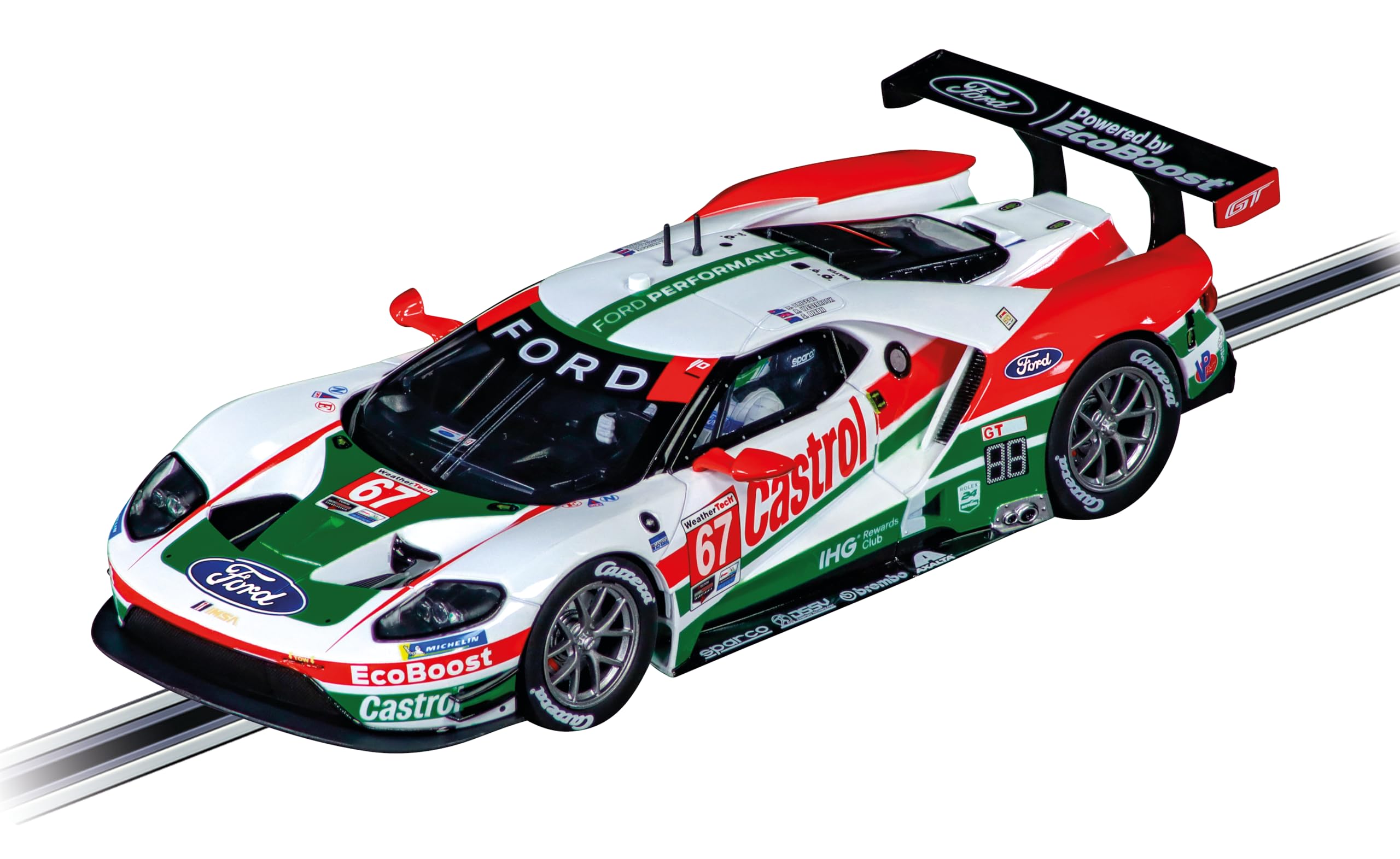 Carrera Digital 124 20024000 Ford GT Race Car No.67 1:24 Scale Slot Car With Working Front