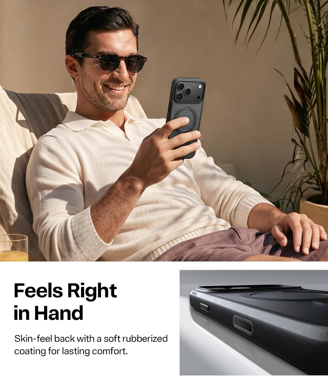 TORRAS Q3 Spin for iPhone 18 Pro Max Case with 360 Magnetic Stand, Black