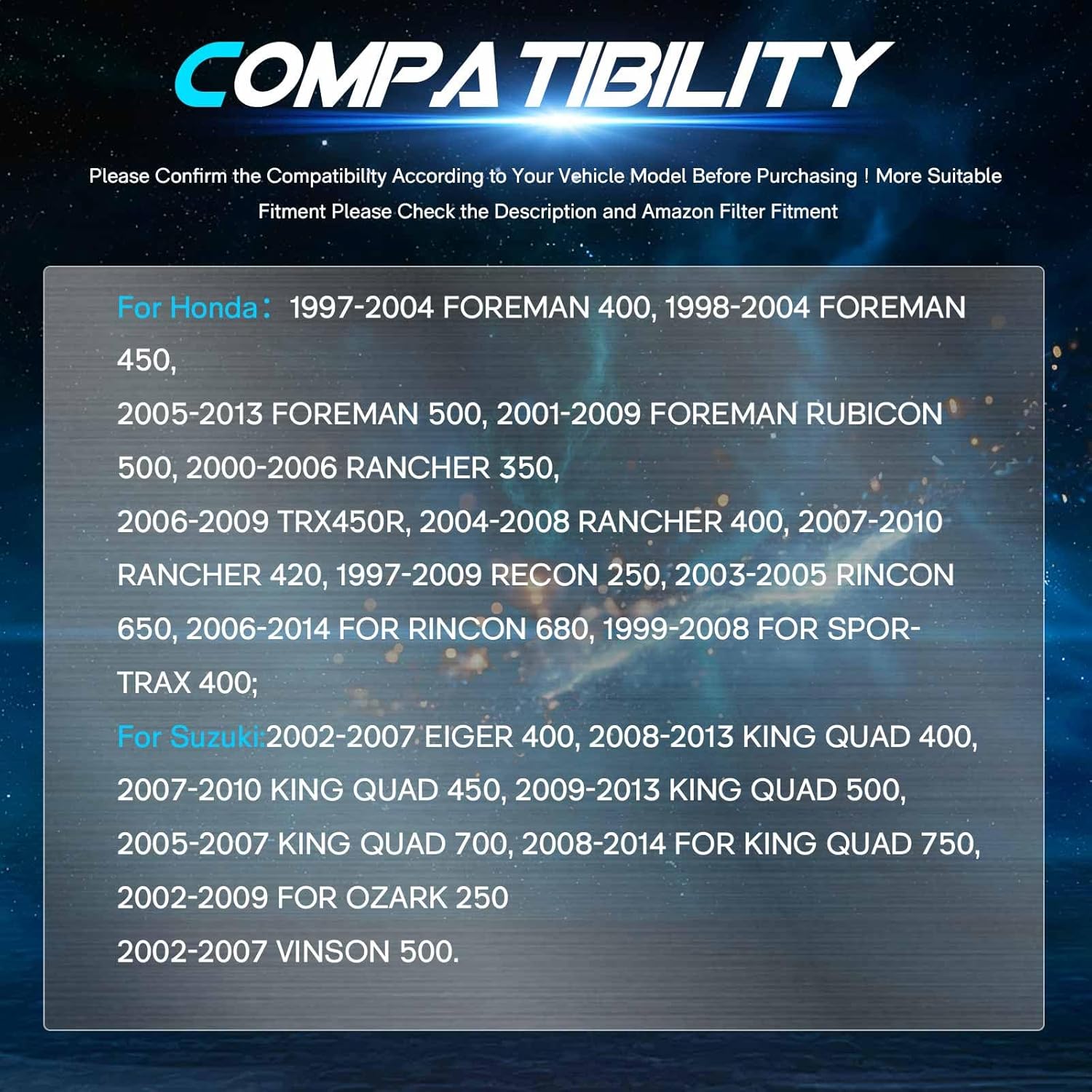 4x110mm 1.5 inch(38.1mm) Wheel Spacers 74mm Bore for Honda Foreman Rancher TRX450R Recon Rincon Sportrax, 10x1.25 Studs 4 Lugs Wheel Adapters fits Suzuki Eiger King Quad Ozark Vinson, Set of 4