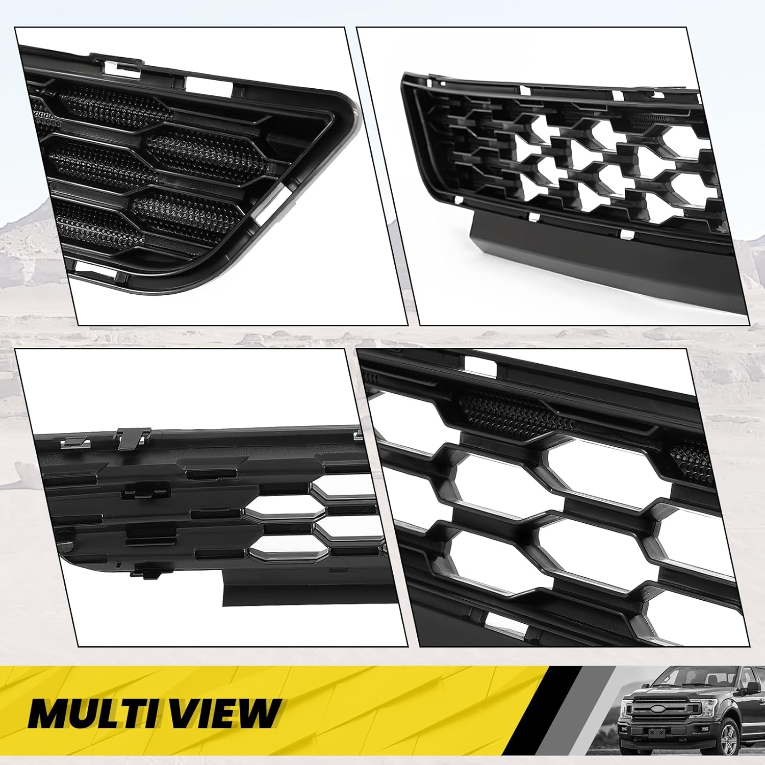 KUAFU Lower Radiator Front Grille Grill Compatible with 2015-2017 Ford Mustang Replacement for FR3Z-17K945-BA FO1036168 Black