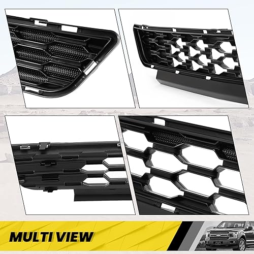 Miniatura 5 de KUAFU Parrilla delantera del radiador inferior compatible con Ford Mustang 2015-2017 Reemplazo para FR3Z-17K945-BA Plástico ABS negro