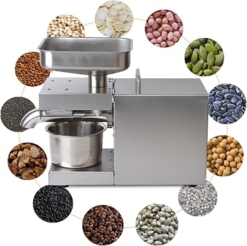 600W Commercial Automatic Stainless Steel Oil Press Machine Industrial Nuts Seeds Oil Extractor Organic Oil Expeller Presser Pressing Machine 110V (600W)