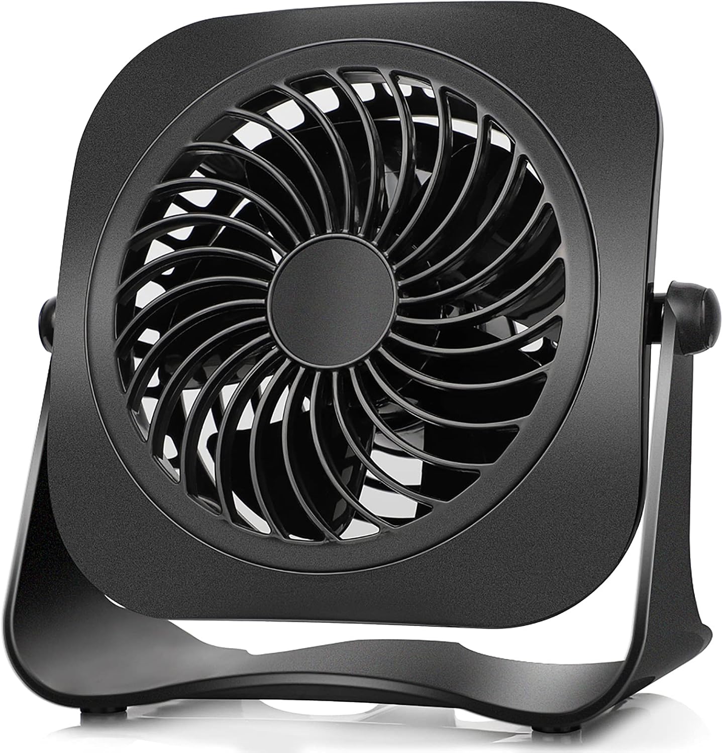 4 Inch Mini USB Desk Fan Quiet, 2 Speeds, Lower Noise, USB Powered, 360° Up and Down, 3.8 ft Cable, Powerful Desktop Fan for Home Office Room : Electronics