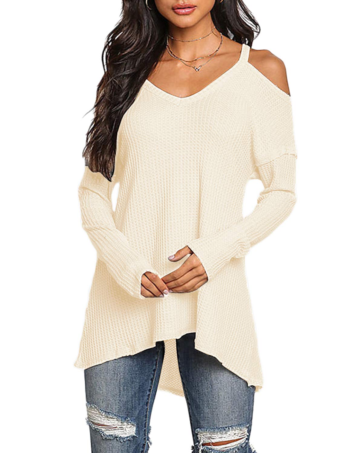 YOINS Pullover Sweaters for Women XL 3 color off shoulder