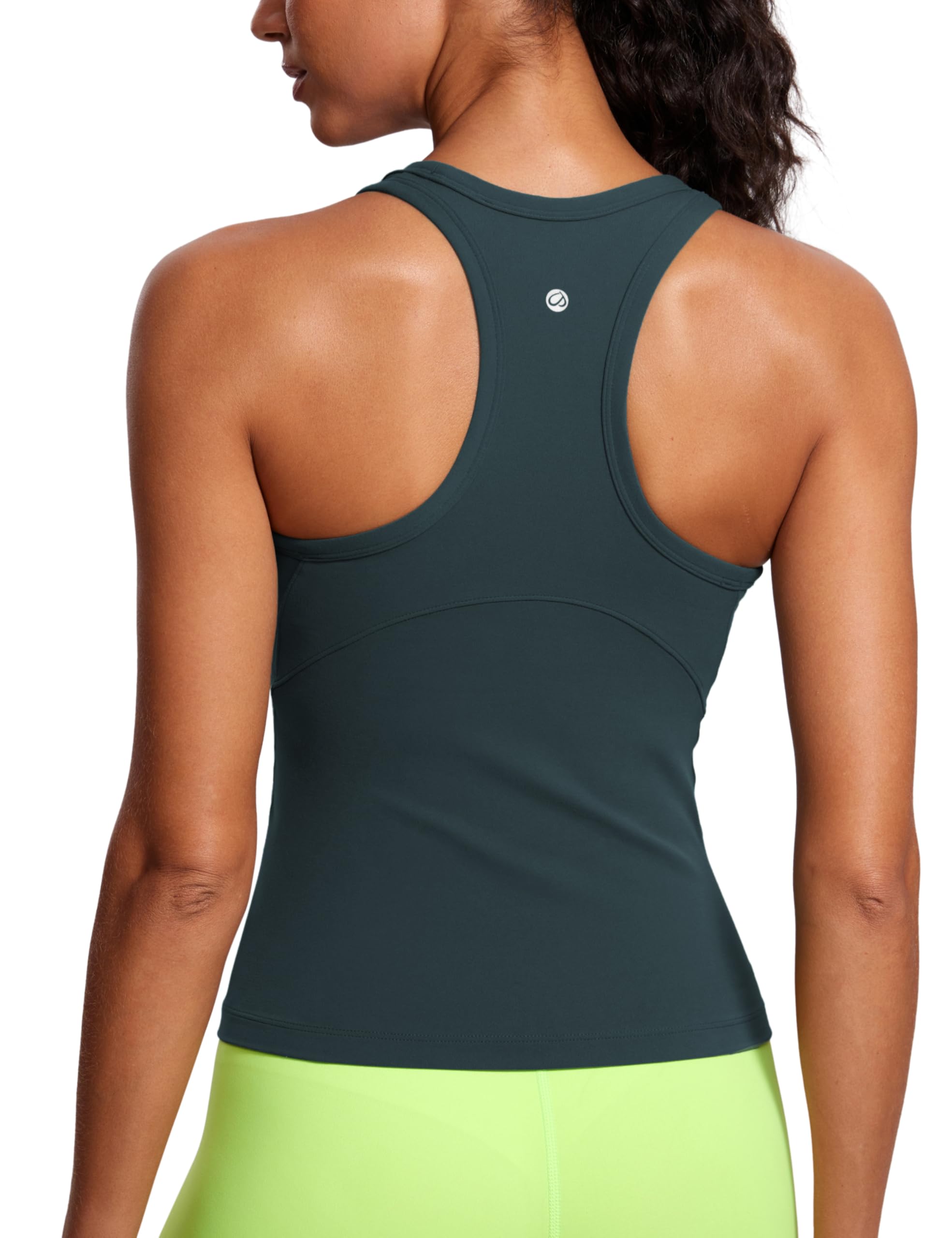 CRZ YOGA Butterluxe High Neck Tank Tops for Women - Yoga Workout Athletic Gym Camisole Racerback Sleeveless Shirts