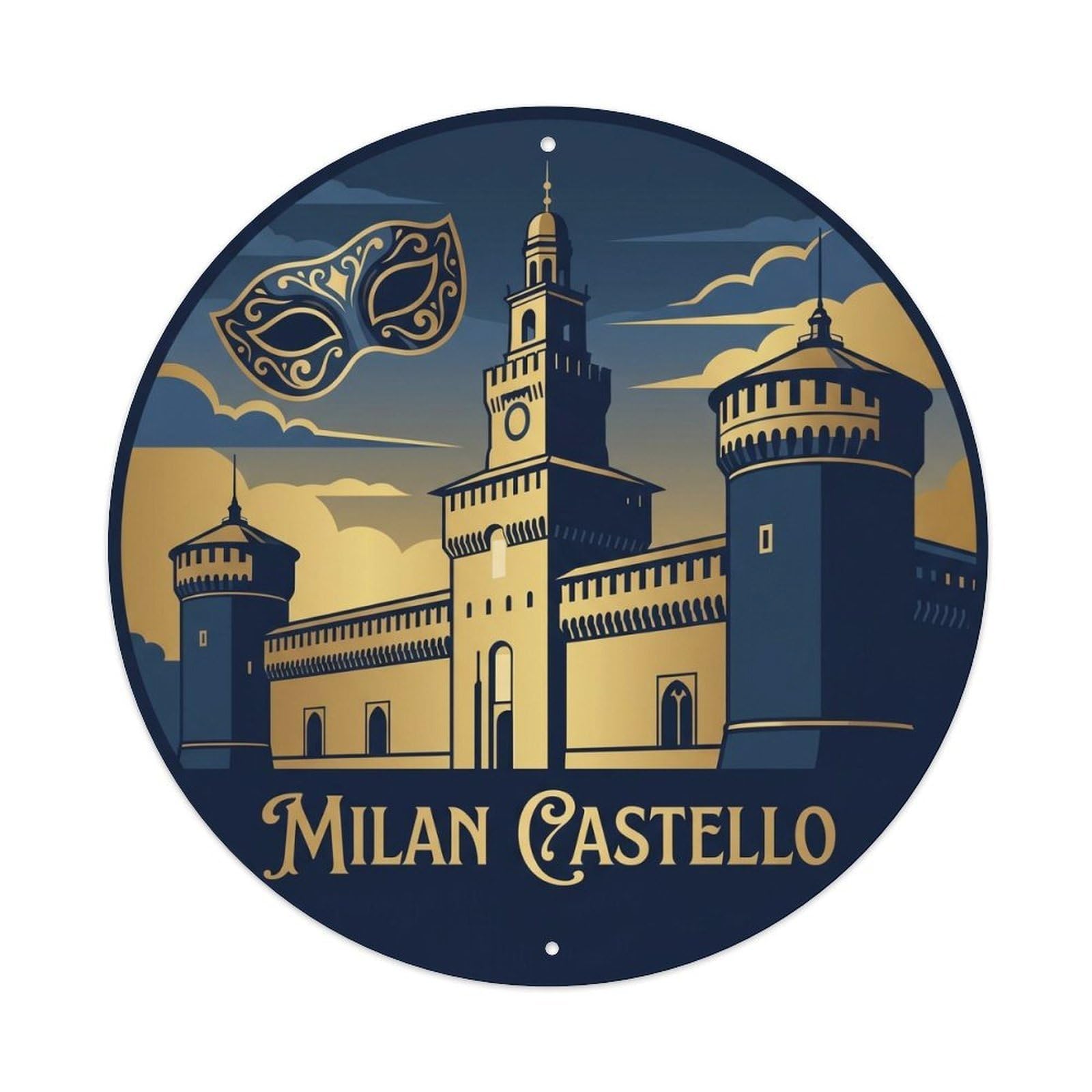Classic Milan Italy Castello Opera Cultural Travel Metal Tin Sign