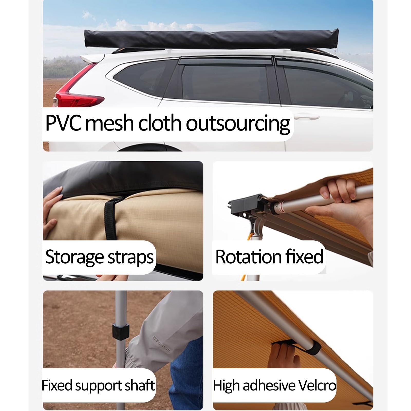 Tenda per Camper Tendalino Laterale Estraibile per Auto, Tendalino Regolabile in Altezza, Tendalino Laterale Resistente alle Intemperie per Campeggio e Via Terra (Size : 200x250cm/6.6x8.2ft)