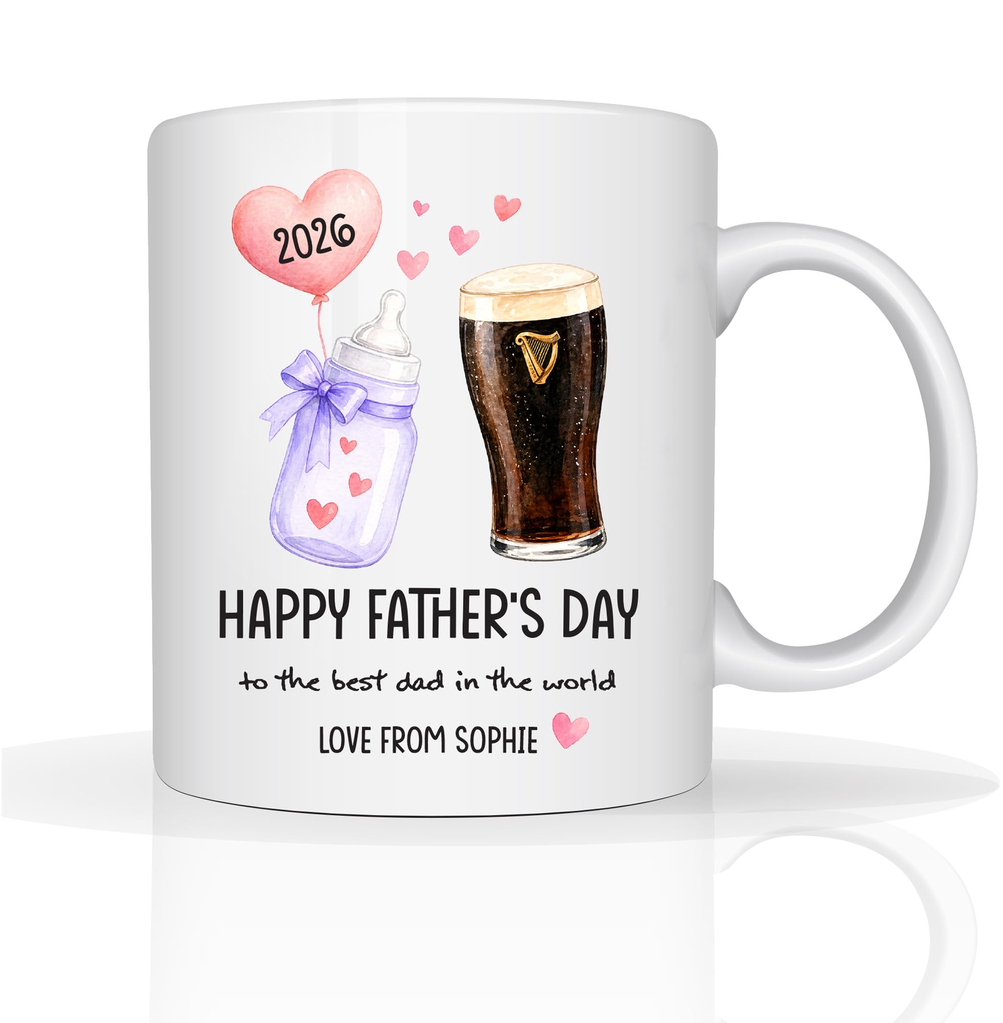Star Online Personalised Gift for Dad Mug Fathers Day Custom Photo 11oz Ceramic Coffee Cup Best Dada Ever Daddy Birthday Presents Dishwasher Safe (Cheers Dad)