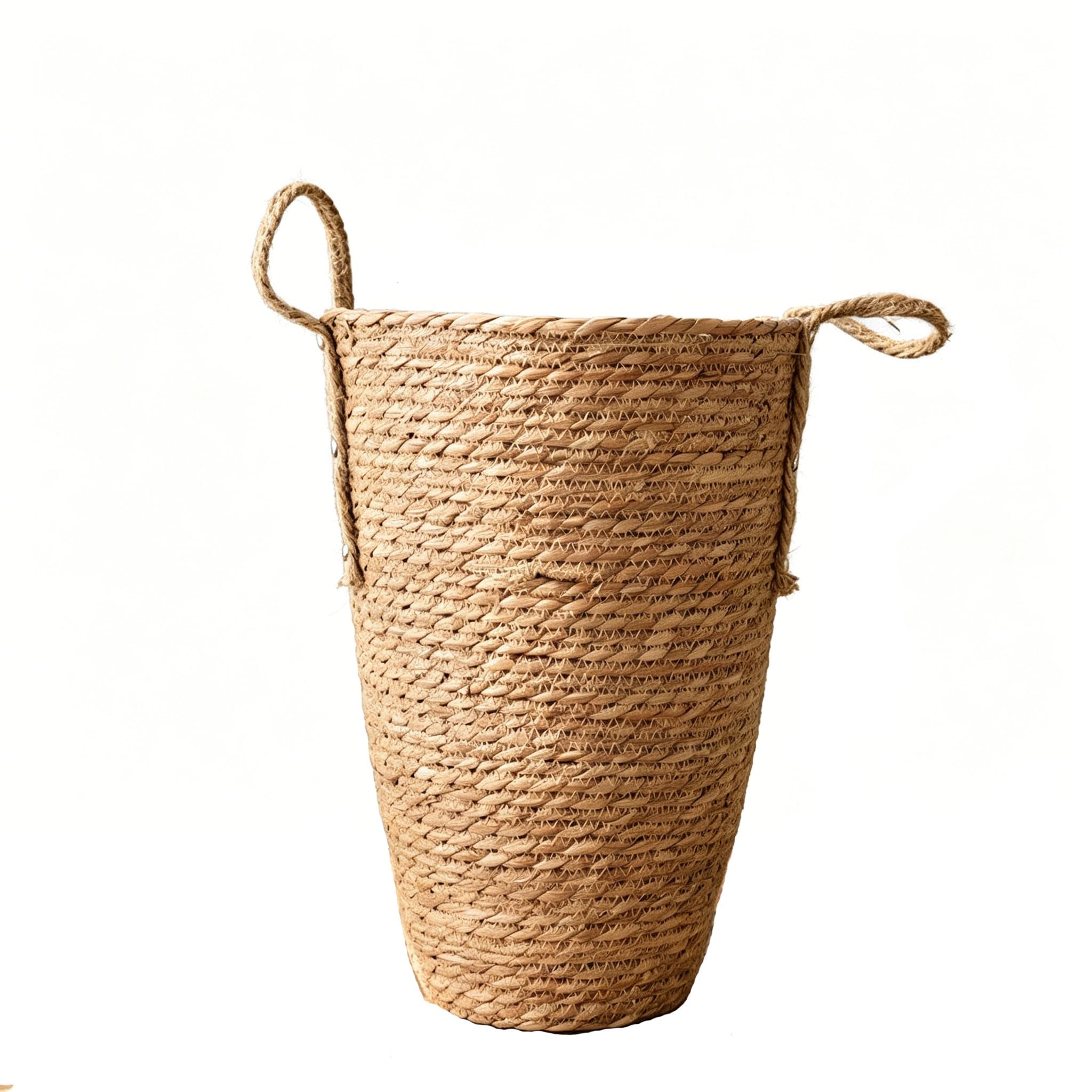 1 sztuka pleciony wazon z trawy na suszone kwiaty i trawę z pióropuszem, rustykalny urna podłogowa i stołowa, kosz na kwiaty z trawy morskiej do salonu, wejście deco Boho(kolor: średni)