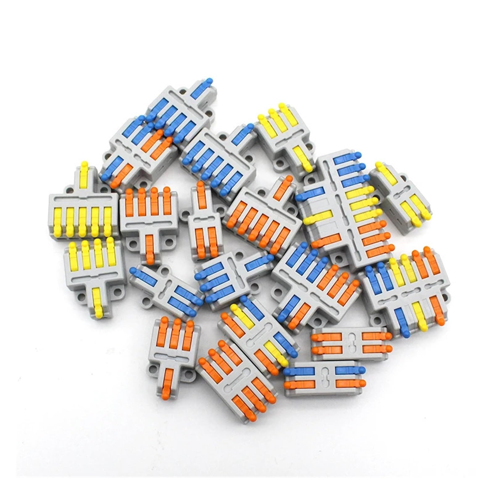 AARTERZZA Quick Wire Conductor Connector Compact 2/3 Pin Splicing Push-inTerminal Block 1 in Multiple Out with Fixing Hole(D1-4-Blue)
