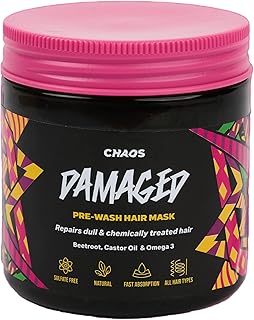CHAOS Damaged Pre-Wash Hair Mask – Repairs Dull & Chemically Treated Hair – With Beetroot, Castor Oil & Omega 3 – Sulfate-Free, Fast Absorption – All Hair Types – 300ml