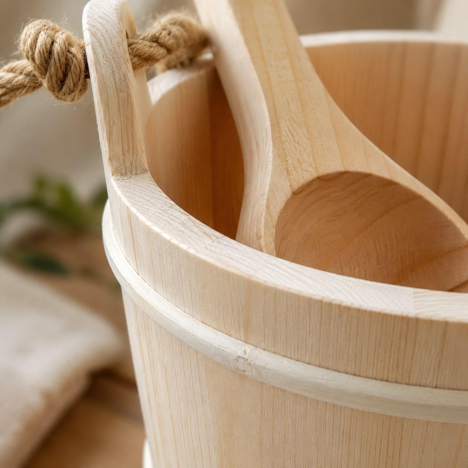 Sauna Eimer Und Schöpfkellen Set, Tragbar, Vielseitig, Premium Saunazubehör