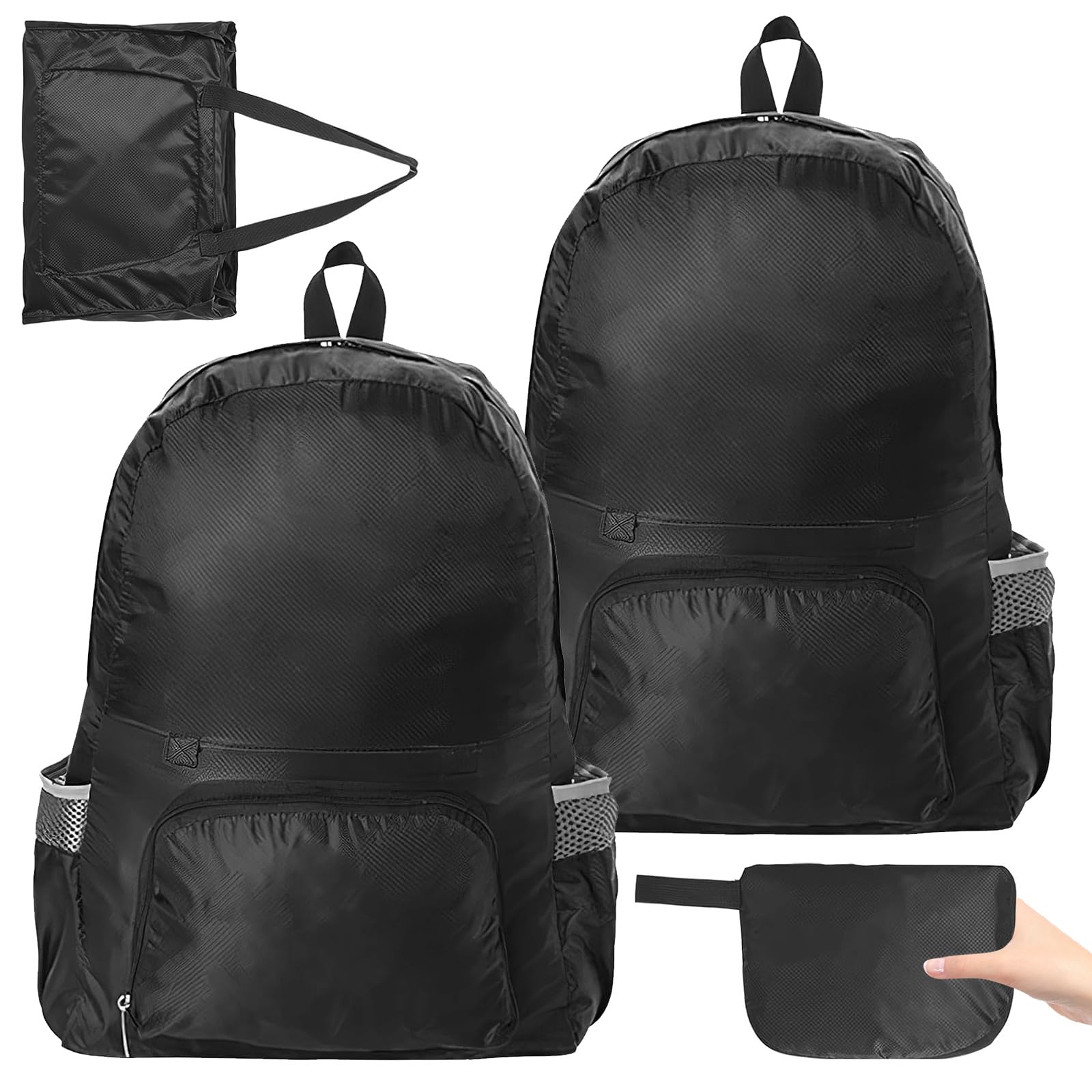 2PCS 25L Ultra Lightweight Foldable Backpack - Packable Rucksack Small Rucksack Water Resistant Durable Packable Backpacks for Travel Hiking Day Trips Compact Daypack for Men & Women Biking Shopping