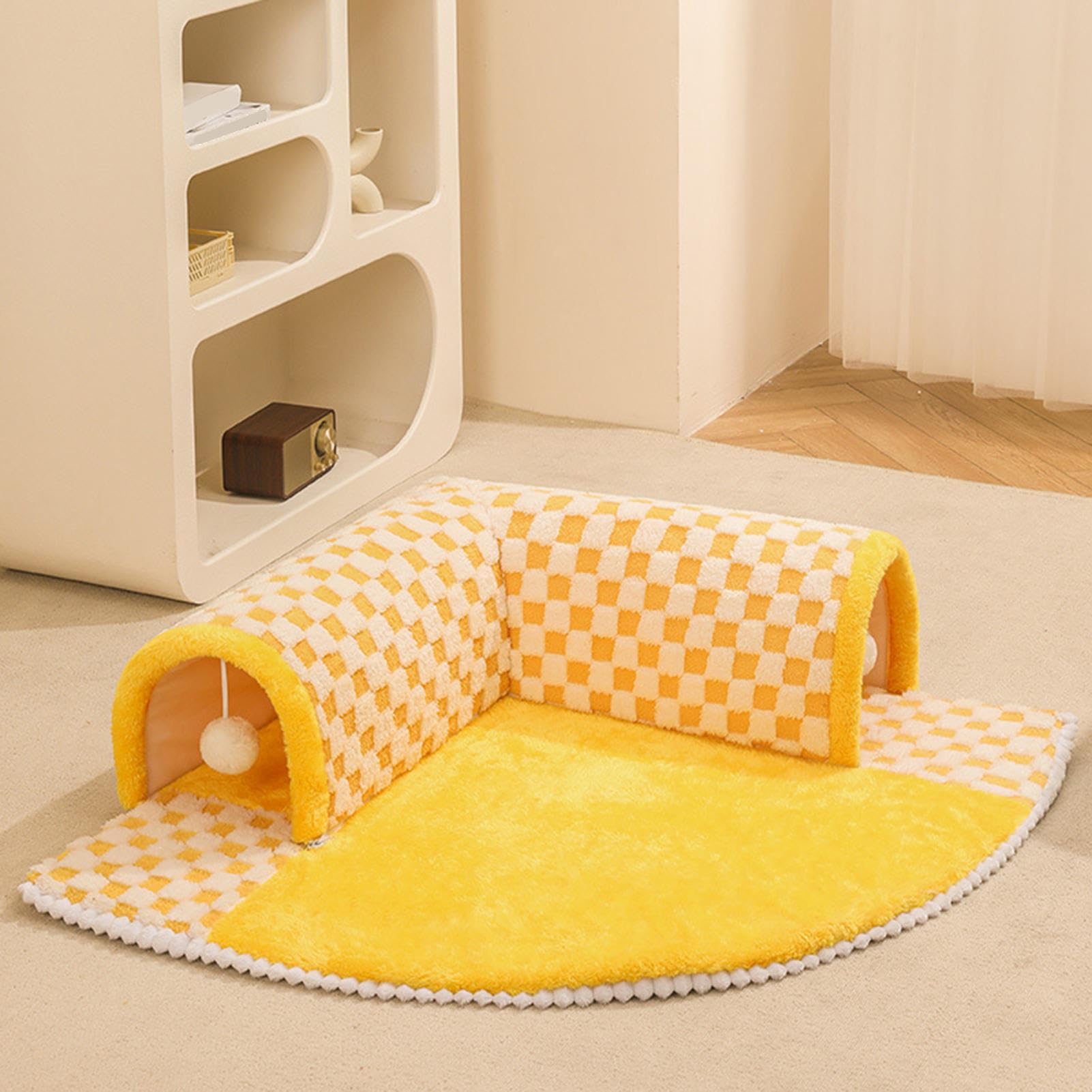 Cuna túnel para gatos, base antideslizante escondite de juego para mascotas – Caseta Peekaboo para gatos | Para gatos y conejos, para dormir, dormir, descansar y