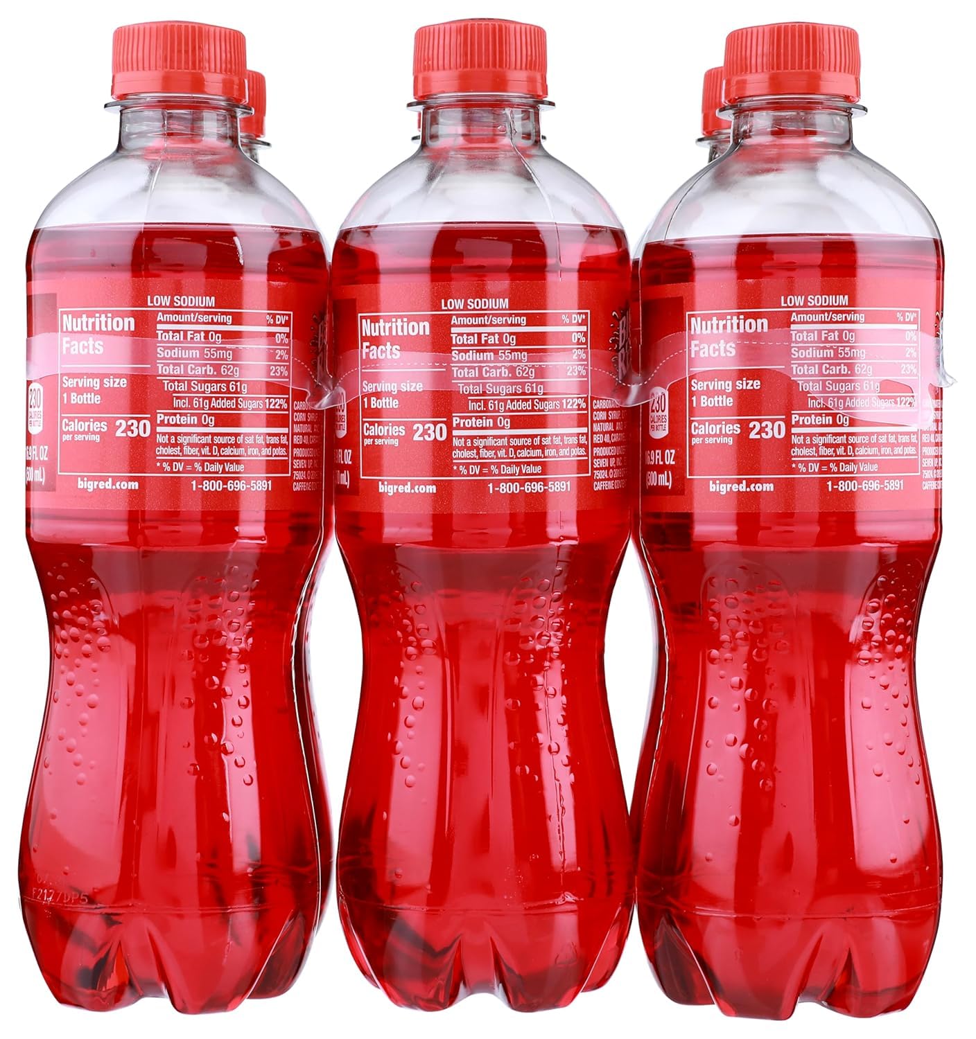 6 Pack of Soda Pop Big Red Soft Drink 16.9oz Bottles