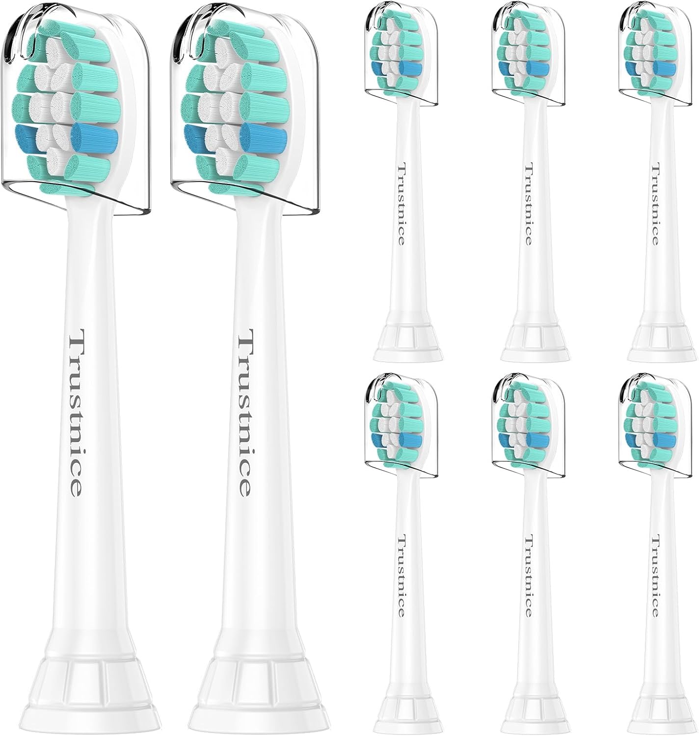 Trustnice Compatible Brush, Philips Sonicare Electric Toothbrush, Replacement Brush, Compatible with Philips, Sonicare, Diamond Clean, Brush Head, Tartar Removal, For Home, Travel, White, 8 Pieces