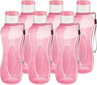 MILTON Water Bottle Kids Reusable Leakproof 12 Oz Plastic Wide Mouth Large Big Drink Bottle BPA & Leak Free with Handle Strap Carrier for Cycling Camping Hiking Gym Yoga