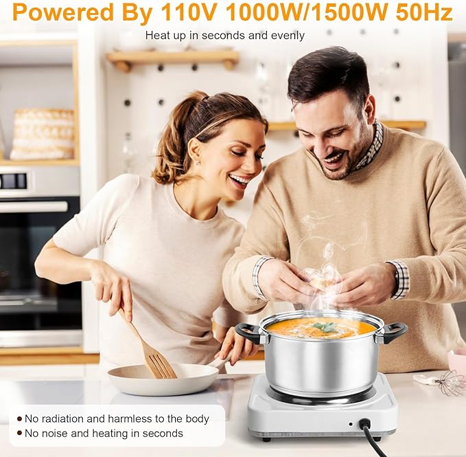 Estufa Eléctrica Portátil de 1 Puesto 7 Pulgadas 1500W miniatura 6