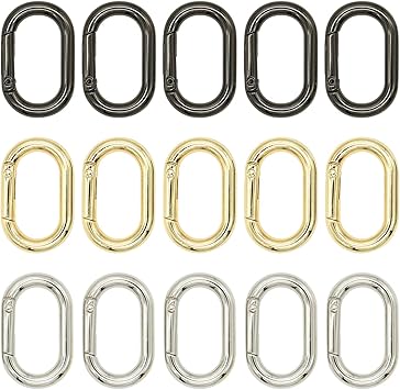 Amazon.com: 15 Pieces Oval Metal Snap Clip Hooks, Spring Key Ring ...