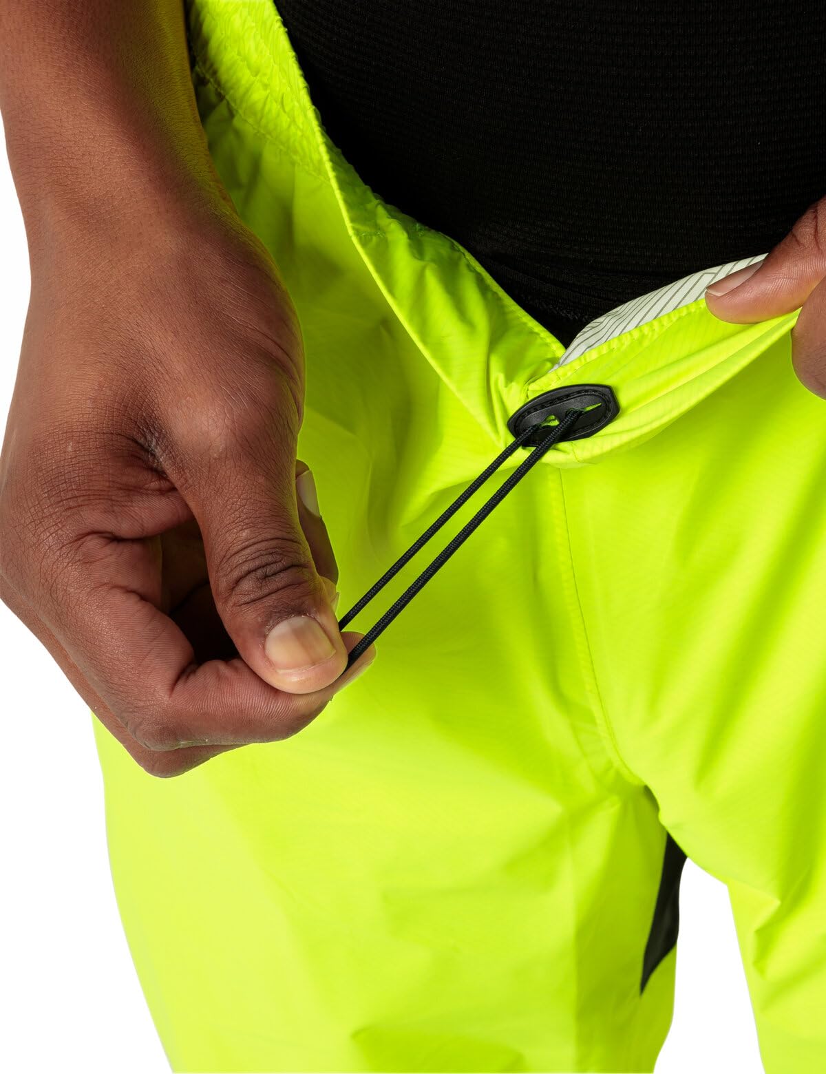 VAUDE Regenhose Herren Drop Pants lI, wasserdichte Outdoorhose für Fahrrad, leichte Überhose, atmungsaktive Fahrradhose, schnell überziehbar - neon Yellow Uni, XXL