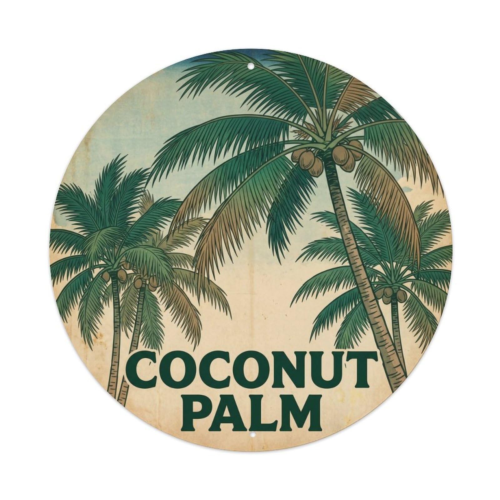 Coconut Palm Hawaii Botanical Island Nature Metal Tin Sign