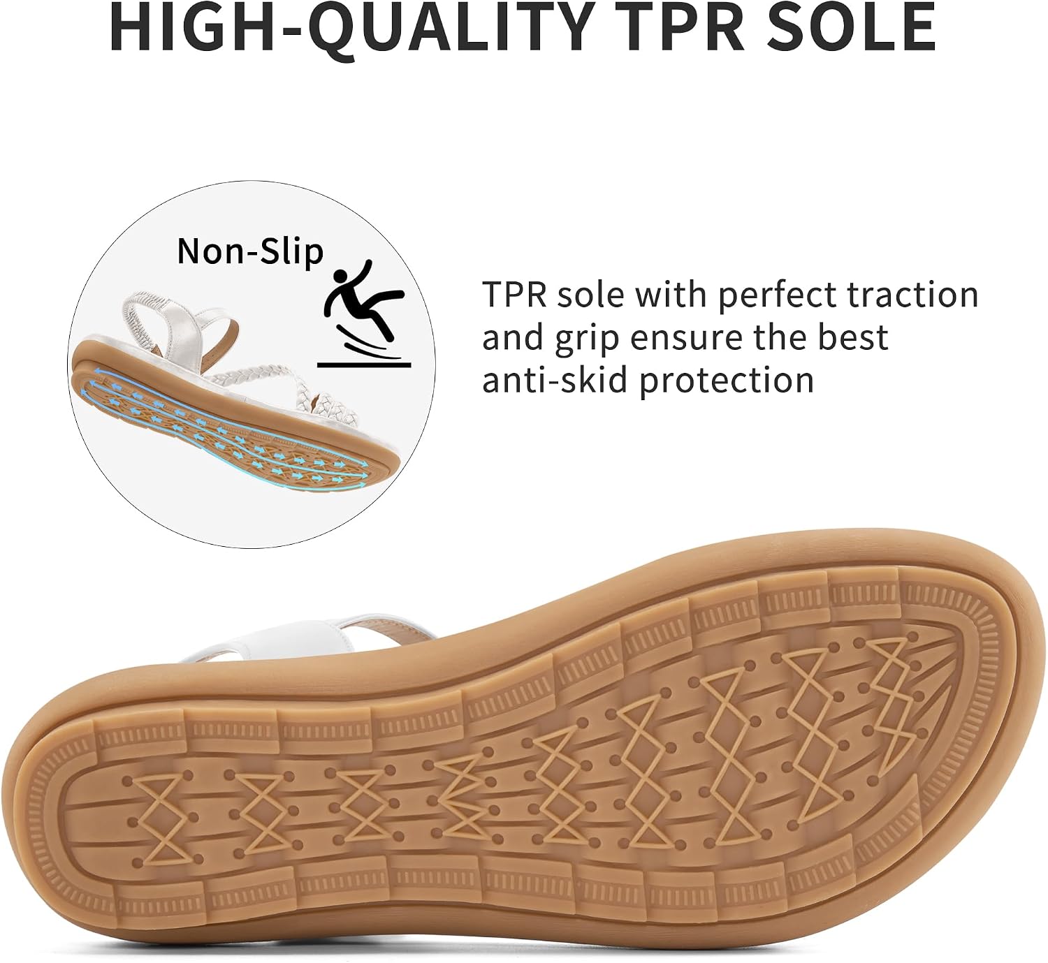 Aomigoct Dressy Womens Sandals Summer: Comfortable Strappy Flats Sandals Women - Casual Walking Woman Shoes