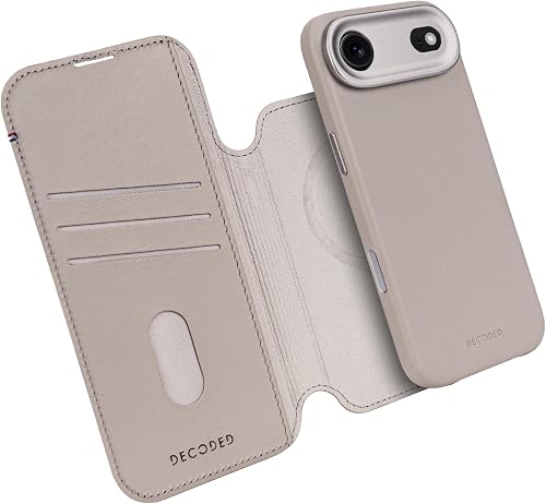 DECODED Coque pour iPhone 17 Air, 2-en-1, Détachable, Cuir ECCO Premium, Compati