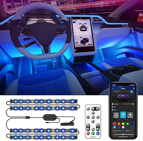 Govee Luces interiores de automóvil luces LED de automóvil con control de aplicación luces interiores de sincronización de música con 7 modos de